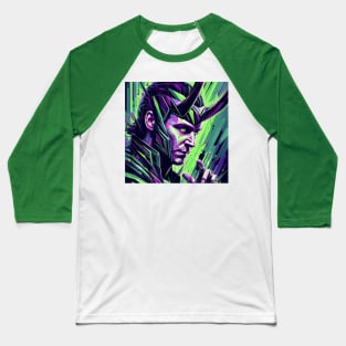 Loki in Stained Glass Baseball T-Shirt